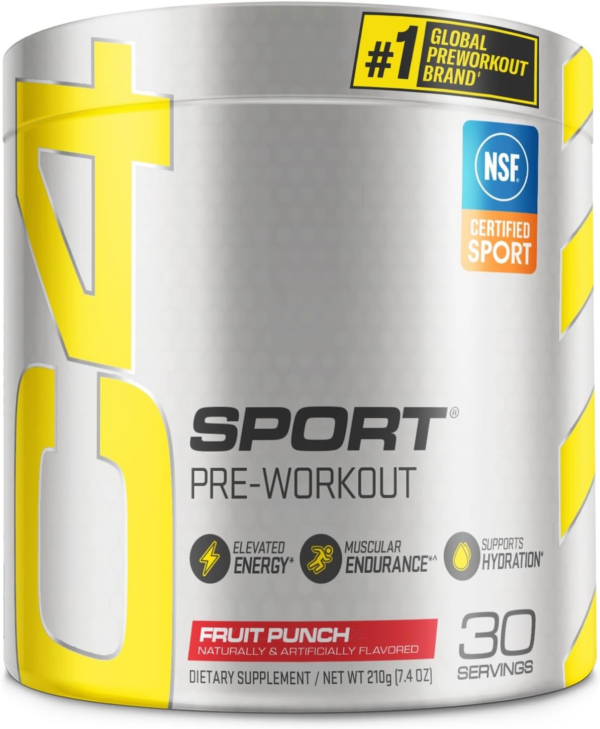 Sport Pre Workout Powder Blue Raspberry - Pre Workout Energy with Creatine + 135mg Caffeine and Beta-Alanine Performance Blend - NSF Certified for Sport 30 Servings - Image 3